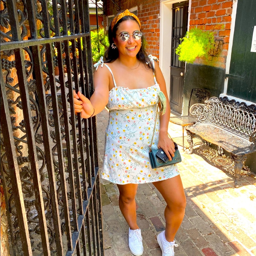 White floral minidress